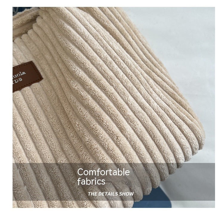 Large Capacity Casual Corduroy Zipper Handbag