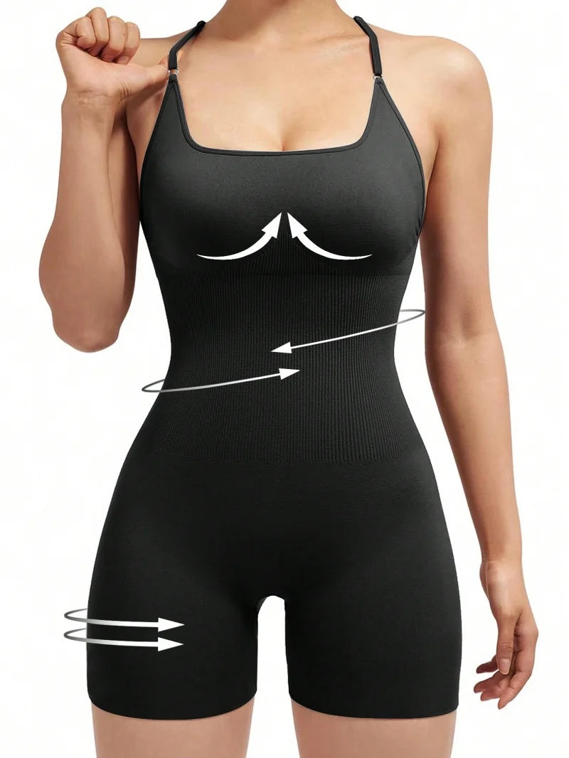 Adjustable Fitness Jumpsuit Backless 