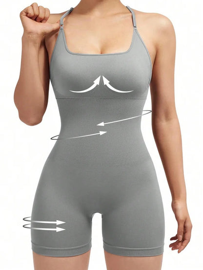 Adjustable Fitness Jumpsuit Backless 