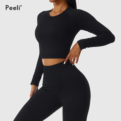 2/3 Piece Set Women Gym Wear Seamless Yoga Set Sports Bra Crop Top High Waist Leggings 