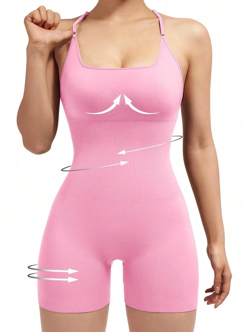 Adjustable Fitness Jumpsuit Backless 