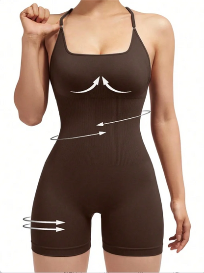 Adjustable Fitness Jumpsuit Backless 