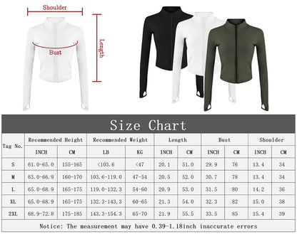 Women's Tracksuit Jacket Slim Fit Long Sleeved Fitness Coat with Thumb Holes 