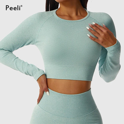 2/3 Piece Set Women Gym Wear Seamless Yoga Set Sports Bra Crop Top High Waist Leggings 